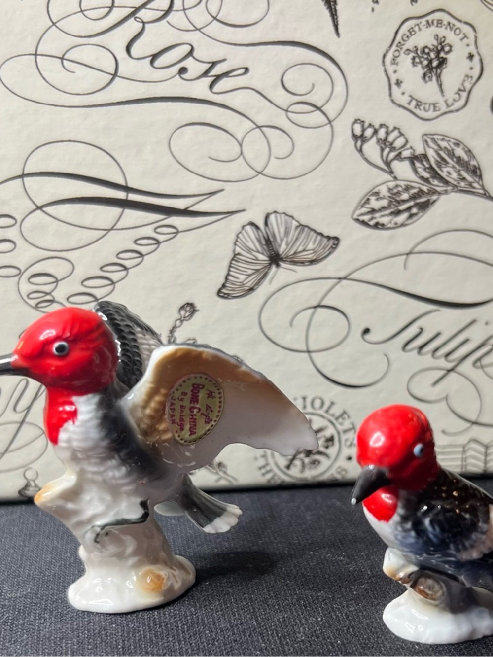 Red-Headed Ceramic Bird Figurine - Decorative Home Accent